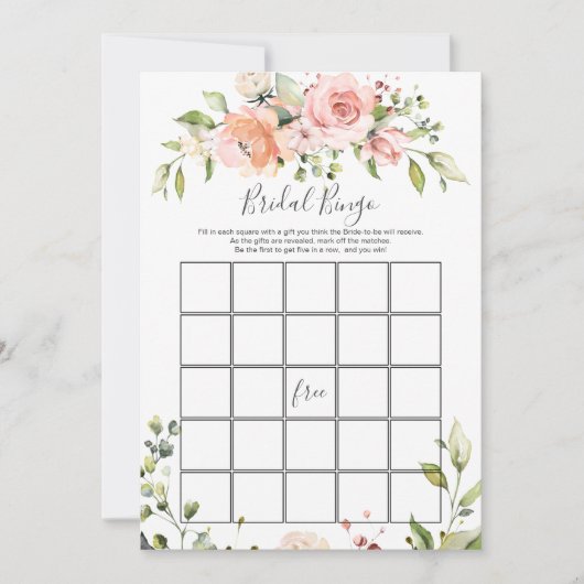 Invitation Floral Bingo Nuptiale/Il A Dit, Elle A Dit Jeux (Devant)