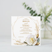 Invitation Floral bio rose or (Debout devant)