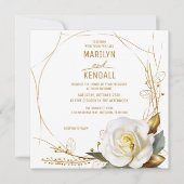Invitation Floral bio rose or (Devant)