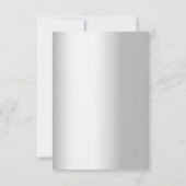 Invitation Floral blanc argent vert croix baptême (Dos)