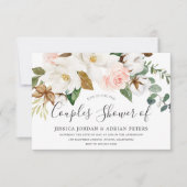 Invitation Floral Blanc & Blush Toutes les saisons Couples Do (Devant)