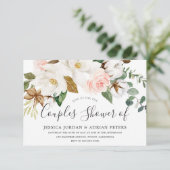 Invitation Floral Blanc & Blush Toutes les saisons Couples Do (Debout devant)