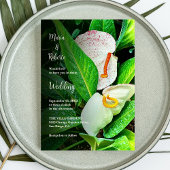 Invitation Floral blanc Cala Lilies Mariage mexicain