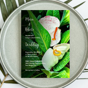 Invitation Floral blanc Cala Lilies Mariage mexicain