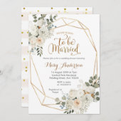 Invitation Floral blanc C'est la saison pour se marier (Devant / Derrière)