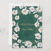 Invitation Floral blanc et Mariage musulman islamique vert (Dos)