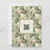 Invitation Floral blanc et vert Mariage islamique (Dos)