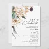 Invitation Floral Blanc Fêtons (Devant)