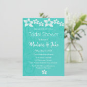 Invitation Floral blanc hibiscus fleur nuptiale (Debout devant)