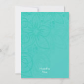 Invitation Floral blanc hibiscus fleur nuptiale (Dos)