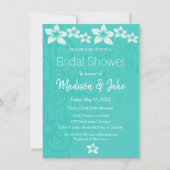 Invitation Floral blanc hibiscus fleur nuptiale (Devant)