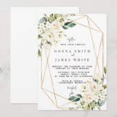 Invitation Floral blanc | Hydrangea blanc (Devant / Derrière)
