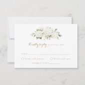 Invitation Floral Blanc Hydrangée Verdure Mariage RSVP (Devant)