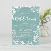 Invitation Floral Blanc N'Importe Quelle Couleur Douche Nupti (Debout devant)
