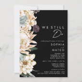 Invitation Floral blanc | Noir Nous Renouvelons Encore (Devant)