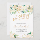 Invitation Floral Blanc Nous Faisons Encore L'Anniversaire Ma (Devant)