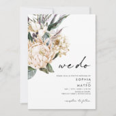 Invitation Floral blanc Nous faisons Mariage (Devant)
