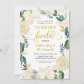 Invitation Floral blanc Nuestra Boda Mariage mexicain Invitat (Devant)