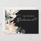 Invitation Floral blanc | Proposition de la femme de chambre  (Devant)