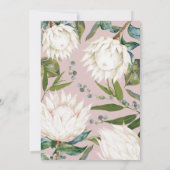 Invitation Floral Blanc Protea Native Flowers Mariage (Dos)