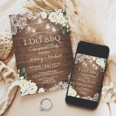 Invitation Floral blanc rustique I DO BBQ
