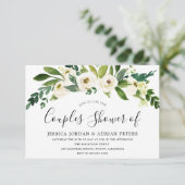 Invitation Floral blanc Toutes les saisons Couples Douche Inv (Debout devant)