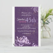 Invitation Floral blanc violet fête du 45e anniversaire (Debout devant)