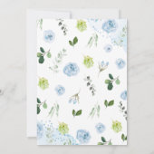 Invitation Floral bleu C'est un Baby shower éléphant garçon (Dos)