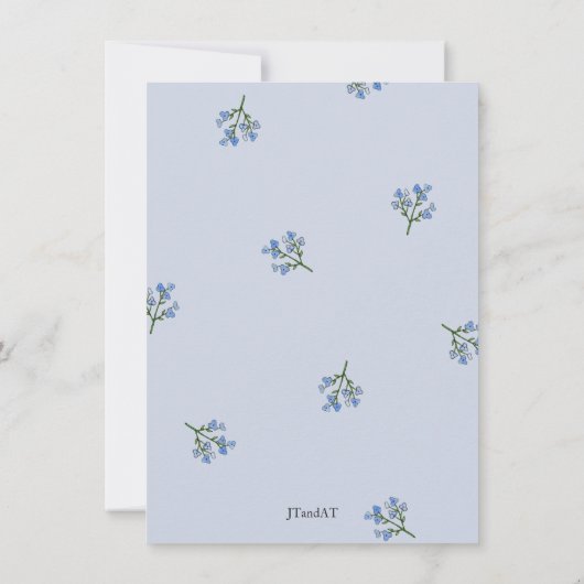 Invitation Floral bleu doux (Dos)