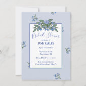 Invitation Floral bleu doux (Devant)