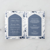 Invitation Floral bleu foncé tout en une dentelle Mariage ind (Intérieur)