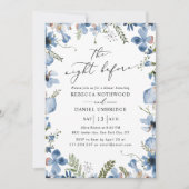 Invitation Floral Bleu La Nuit Avant Le Dîner De Répétition (Devant)