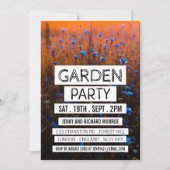 Invitation Floral bleu moderne, Garden Party (Devant)