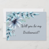 Invitation Floral bleu poussiéreux soit ma proposition de ser (Devant)