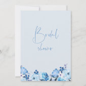 Invitation Floral bleu Quelque chose Fête des mariées bleue (Dos)