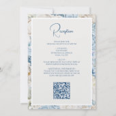 Invitation Floral bleu romantique tout en un QR Code Mariage (Dos)
