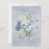 Invitation Floral bleu rustique Quelque Fête des mariées bleu (Dos)