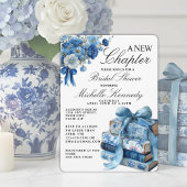 Invitation Floral Bleu Une nouvelle Fête des mariées de chapi