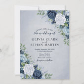 Invitation Floral bleu vintage (Devant)