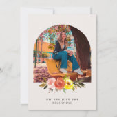 Invitation Floral Bloom Arch Photo Graduation avec Citation (Dos)