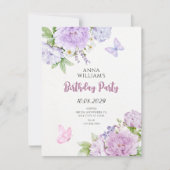 Invitation Floral bloom butterflies (Devant)