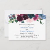 Invitation Floral Blooms Blue - Dîner de répétition 3x5 (Devant)