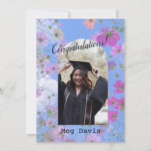Invitation Floral Blossoms Custom Details Graduation Party