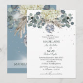 Invitation Floral Blue Disco Ball Élégante répétition de mari (Devant / Derrière)