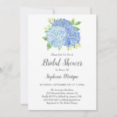 Invitation Floral Blue Hydrangea Bouquet Fête des mariées (Devant)