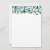 Invitation Floral Blue Hydrangeas Mariage aquarelle (Dos)