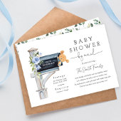Invitation Floral Blue Long Distance Baby Shower