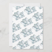 Invitation Floral Blue Oh Boy Elephant Baby shower (Dos)