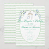 Invitation Floral Bluebell Mobile Baby shower de menthe céles (Devant / Derrière)