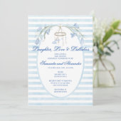Invitation Floral Bluebell Mobile Celestial Boy Baby shower (Debout devant)